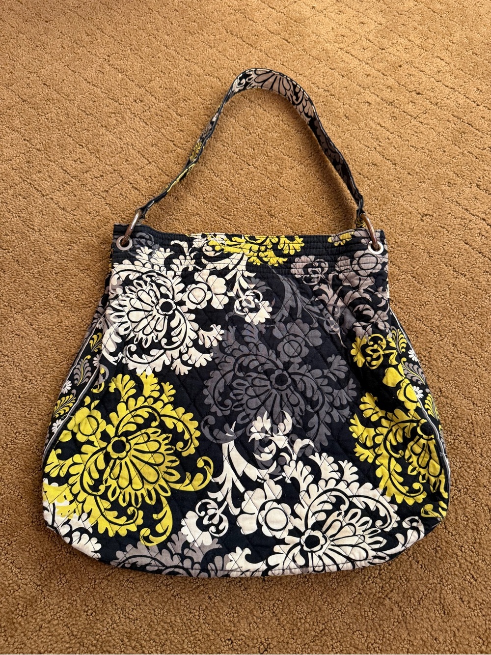 Vera Bradley Baroque Black Multi Color Floral Shoulder Bag Y2K